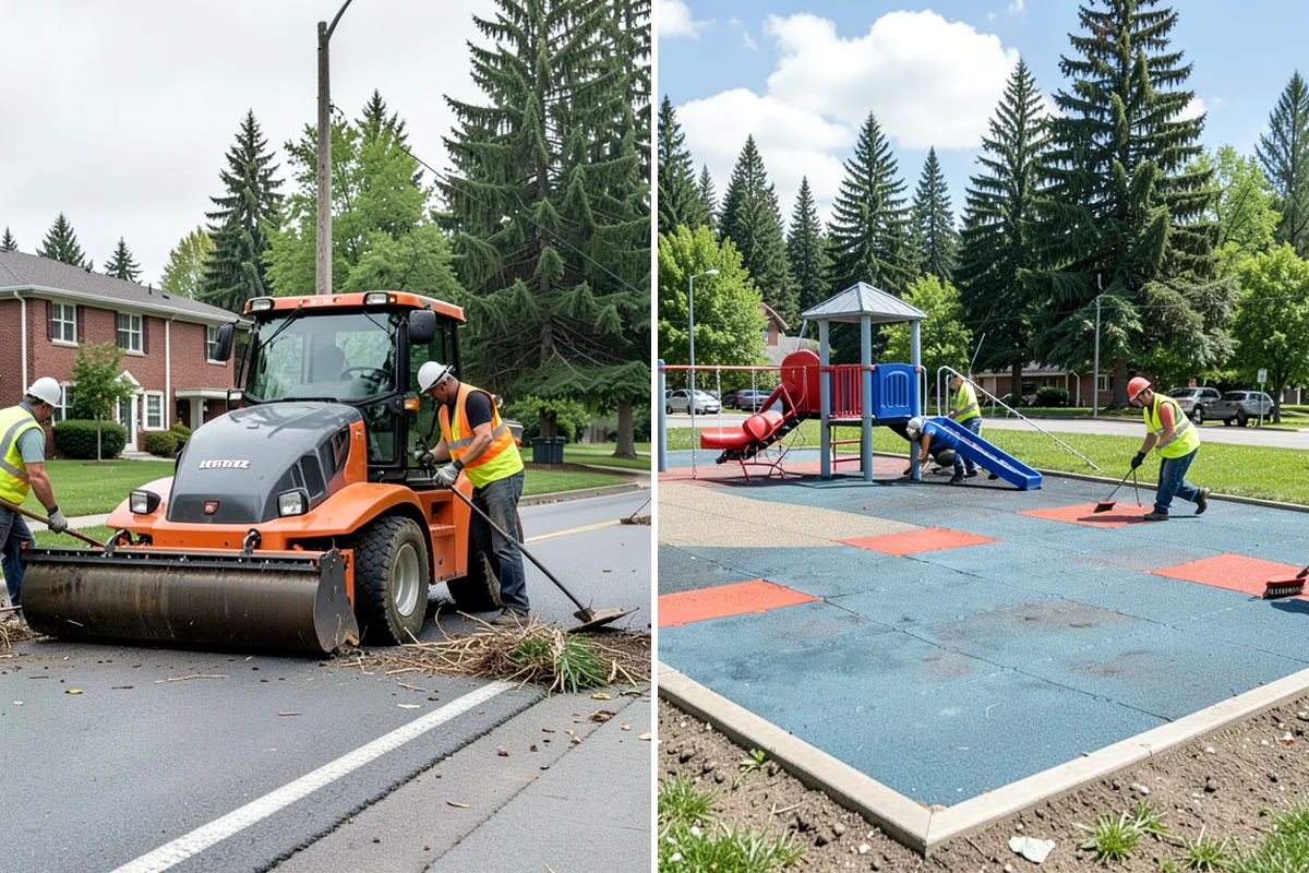 Shoulder Mowing in Puyallup, Pierce County, WA - Identify shoulder segments and obstructions such as posts, hydrants, and mailboxes