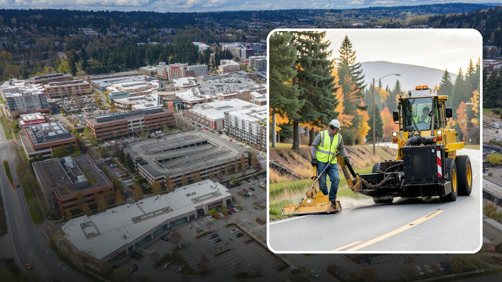 Shoulder Mowing in Redmond, King County, WA - Targeted shoulder mowing that clears the paved-edge vegetation strip to protect pavement integrity and pedestrian safety.