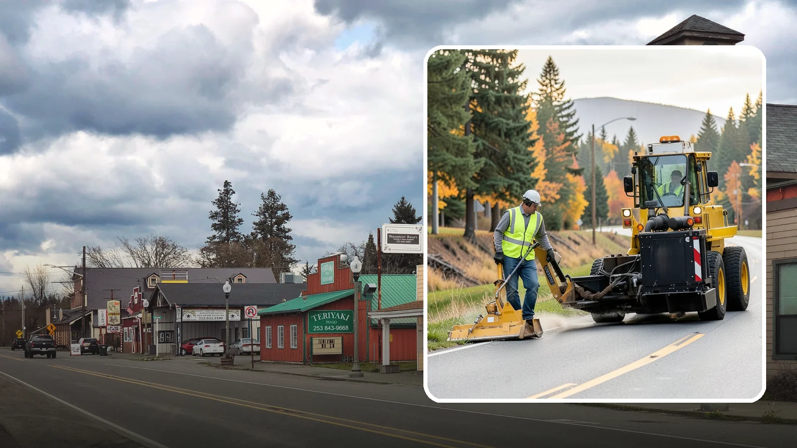 Shoulder Mowing in Roy, Pierce County, WA - Targeted shoulder mowing that clears the paved-edge vegetation strip to protect pavement integrity and pedestrian safety.