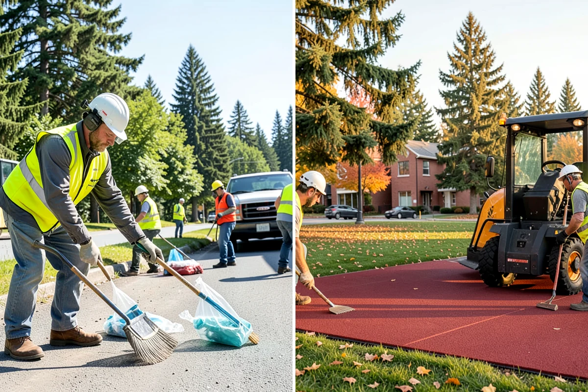 Shoulder Mowing in Seattle, King County, WA - Identify shoulder segments and obstructions such as posts, hydrants, and mailboxes