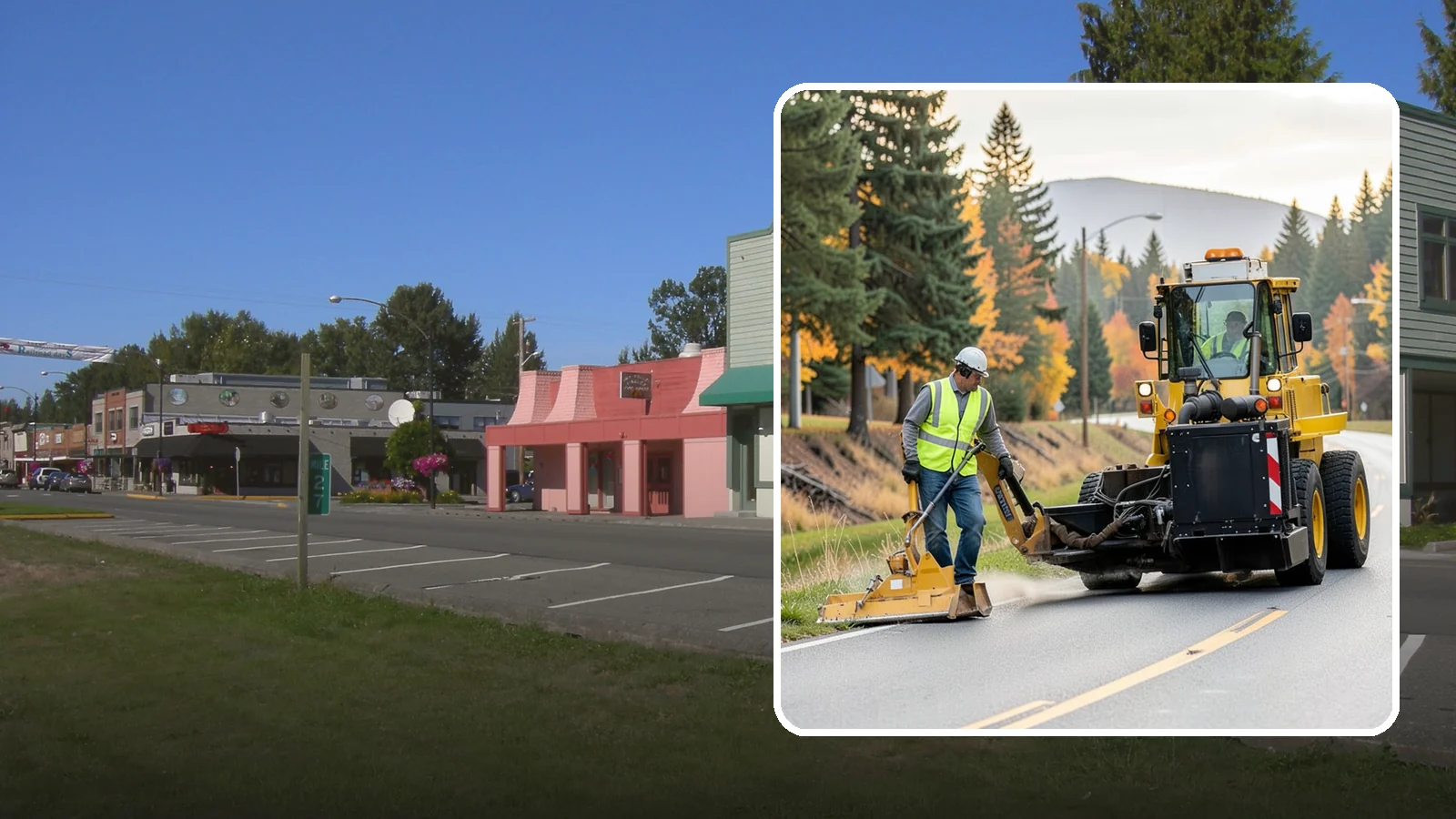 Shoulder Mowing in Snoqualmie, King County, WA - Targeted shoulder mowing that clears the paved-edge vegetation strip to protect pavement integrity and pedestrian safety.