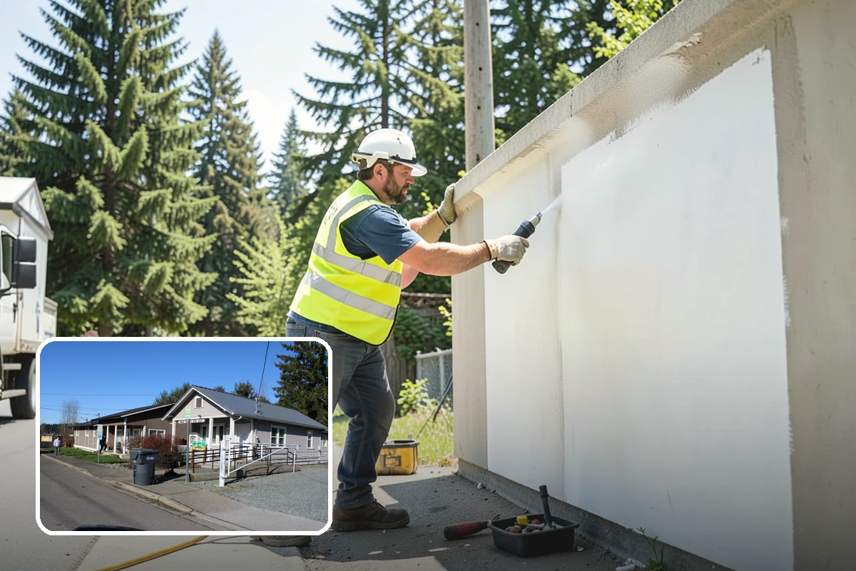 Shoulder Mowing in South Prairie, Pierce County, WA - Slows pavement-edge deterioration by keeping the shoulder line dry and defined