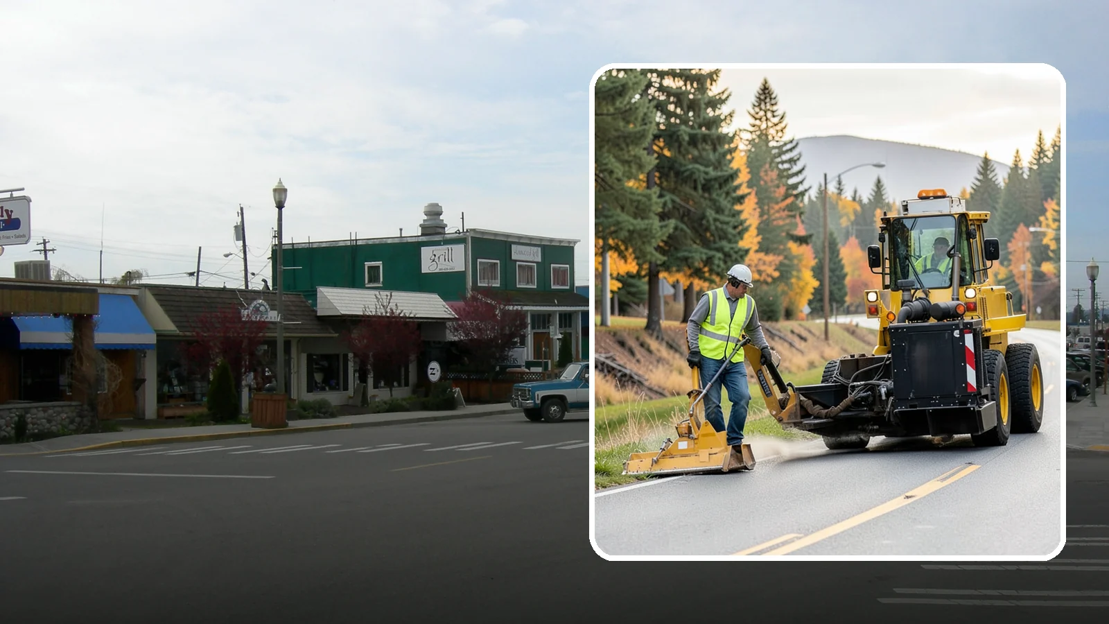 Shoulder Mowing in Stanwood, Snohomish County, WA - Targeted shoulder mowing that clears the paved-edge vegetation strip to protect pavement integrity and pedestrian safety.
