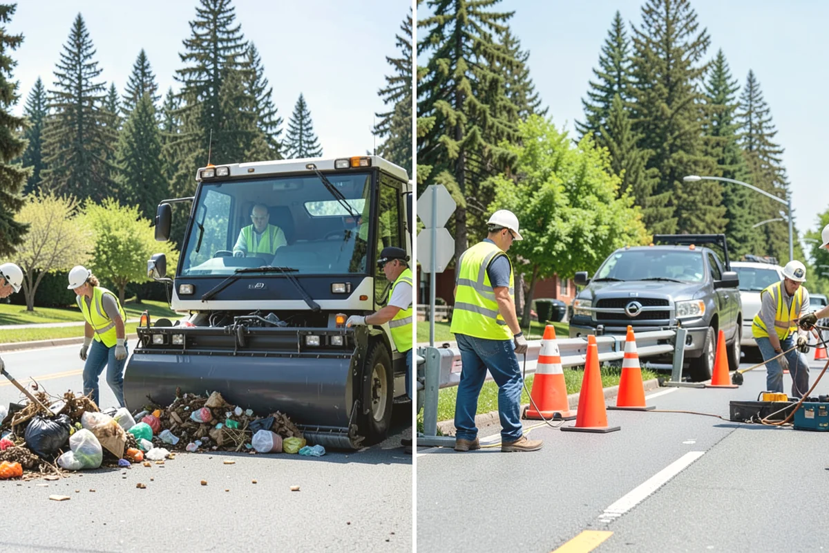 Shoulder Mowing in Tacoma, Pierce County, WA - Identify shoulder segments and obstructions such as posts, hydrants, and mailboxes
