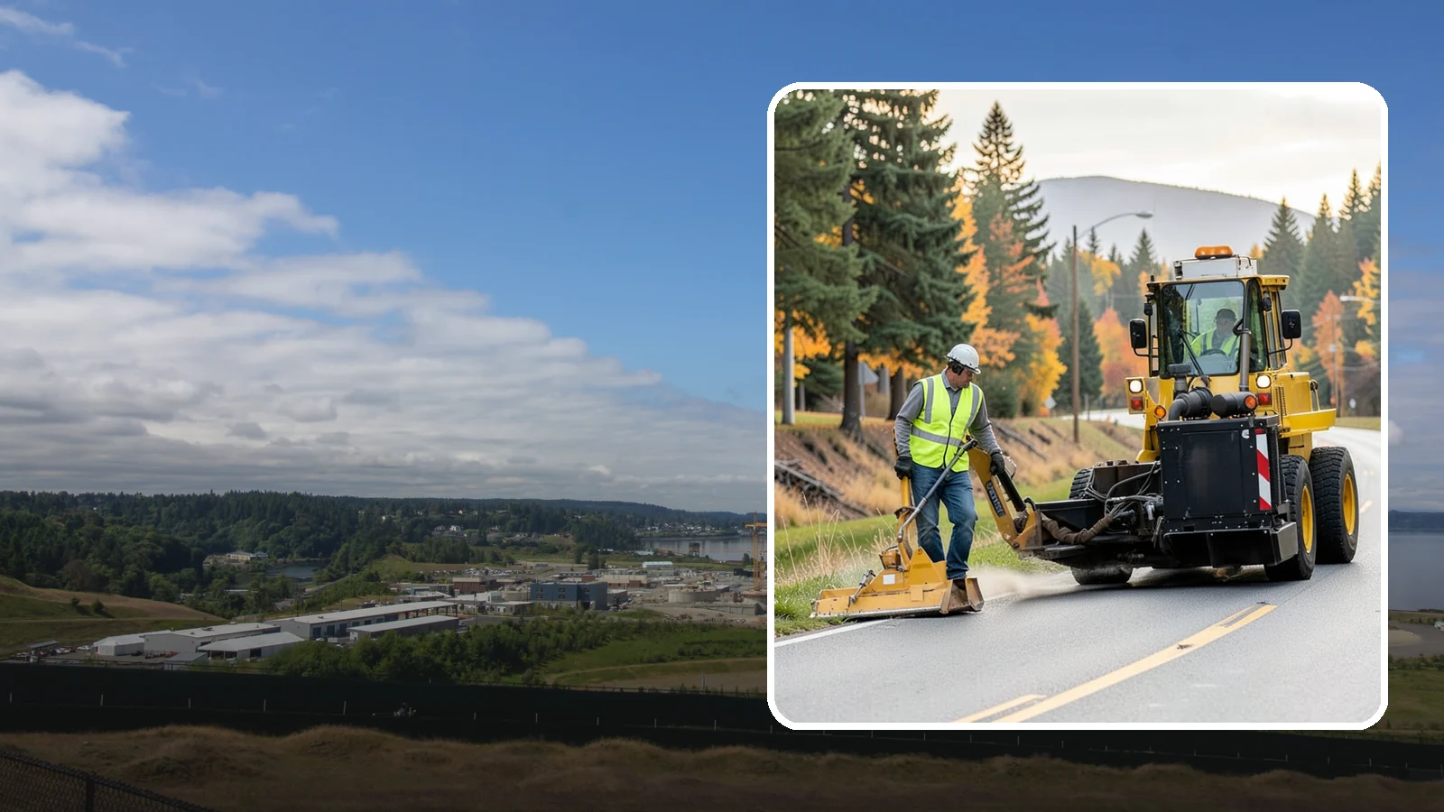 Shoulder Mowing in University Place, Pierce County, WA - Targeted shoulder mowing that clears the paved-edge vegetation strip to protect pavement integrity and pedestrian safety.