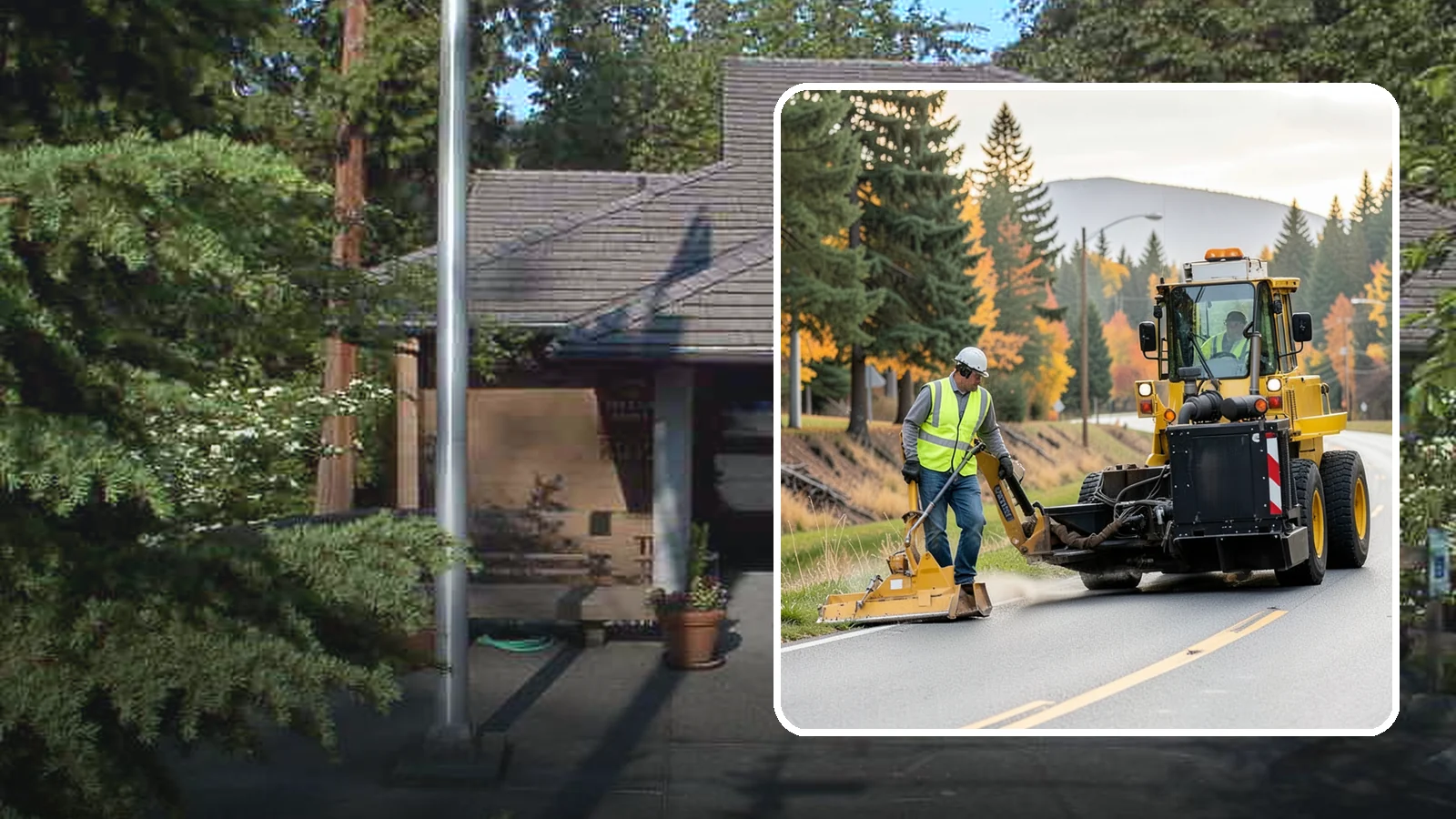 Shoulder Mowing in Yarrow Point, King County, WA - Targeted shoulder mowing that clears the paved-edge vegetation strip to protect pavement integrity and pedestrian safety.