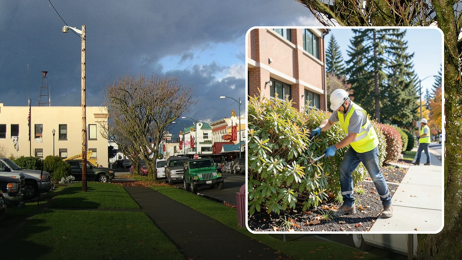 Shrub Maintenance in Arlington, Snohomish County, WA - Professional pruning and care of public shrubs to keep plantings healthy, shaped, and clear of walkways.