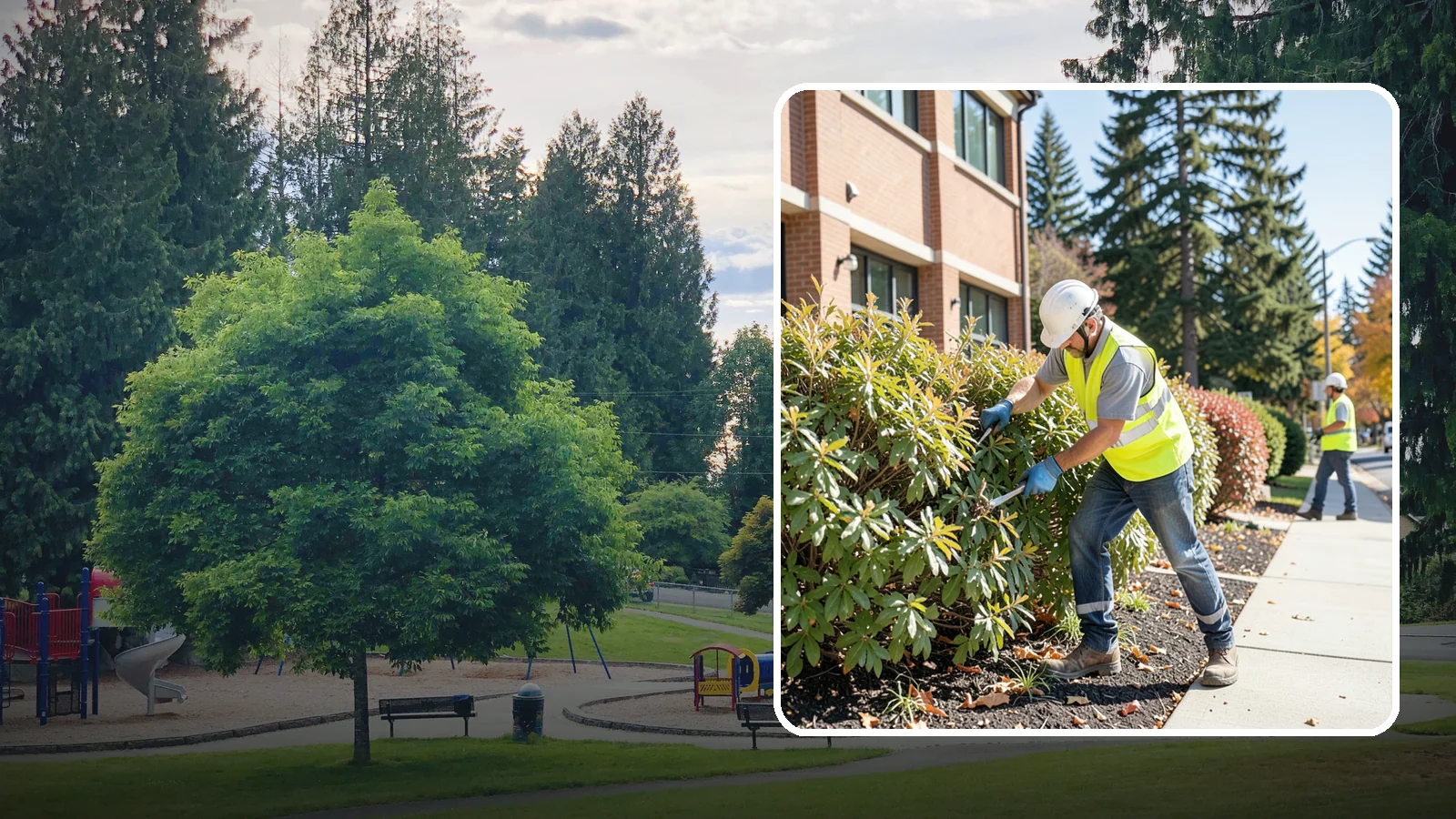 Shrub Maintenance in Bonney Lake, Pierce County, WA - Professional pruning and care of public shrubs to keep plantings healthy, shaped, and clear of walkways.