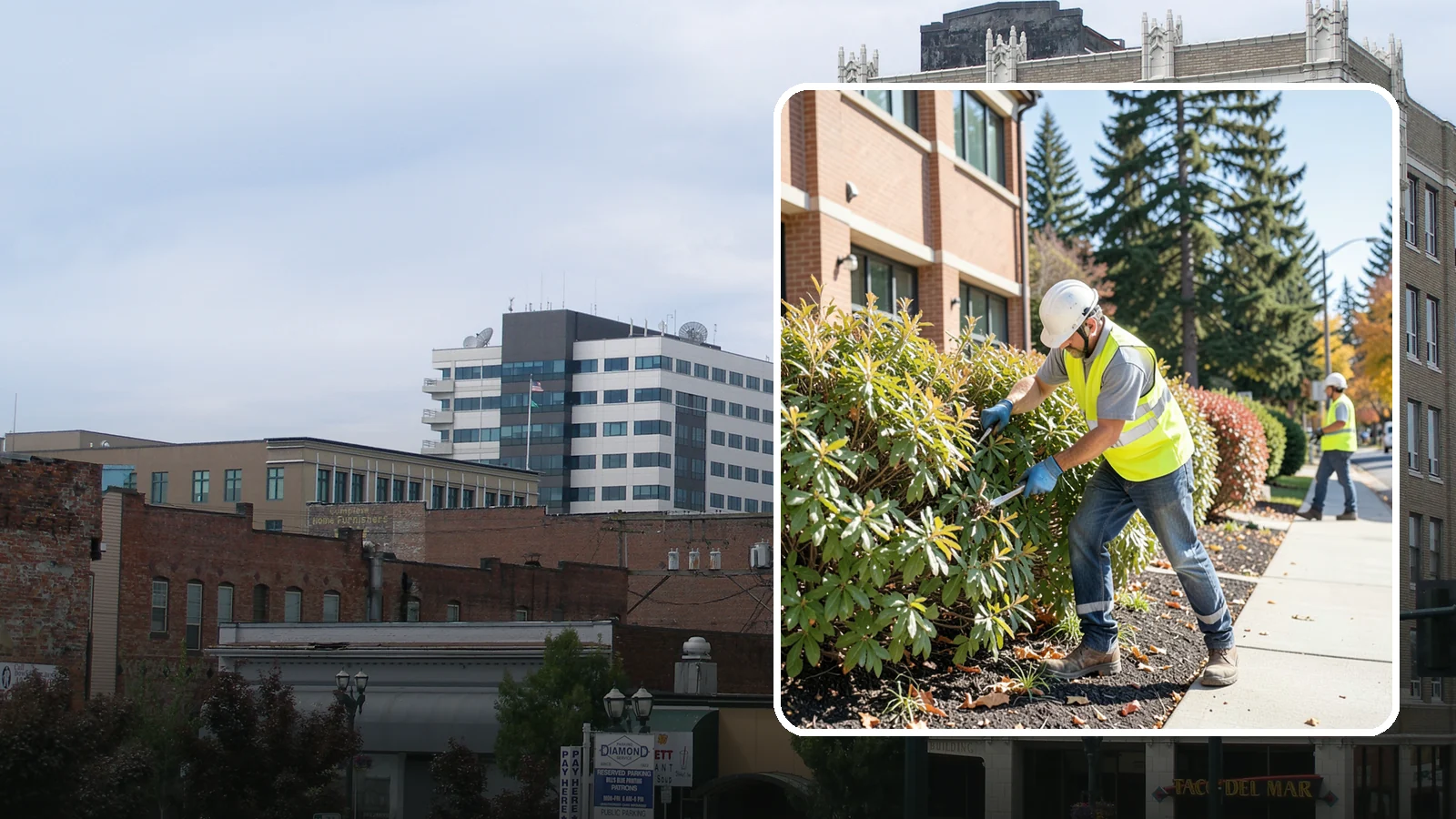 Shrub Maintenance in Everett, Snohomish County, WA - Professional pruning and care of public shrubs to keep plantings healthy, shaped, and clear of walkways.