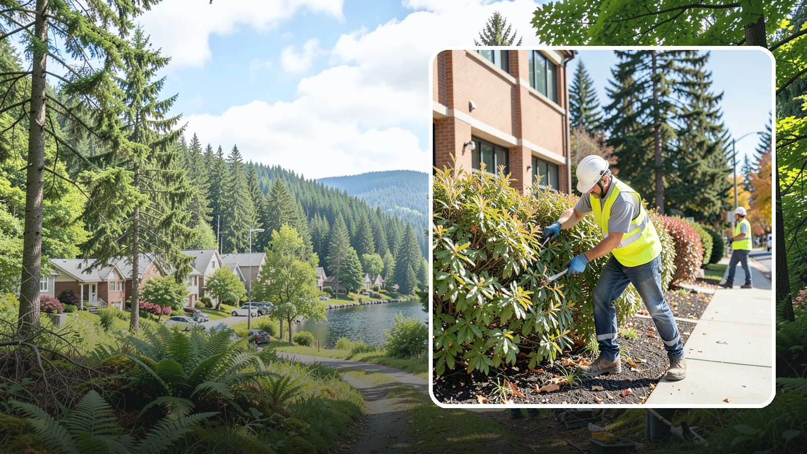 Shrub Maintenance in Lake Forest Park, King County, WA - Professional pruning and care of public shrubs to keep plantings healthy, shaped, and clear of walkways.
