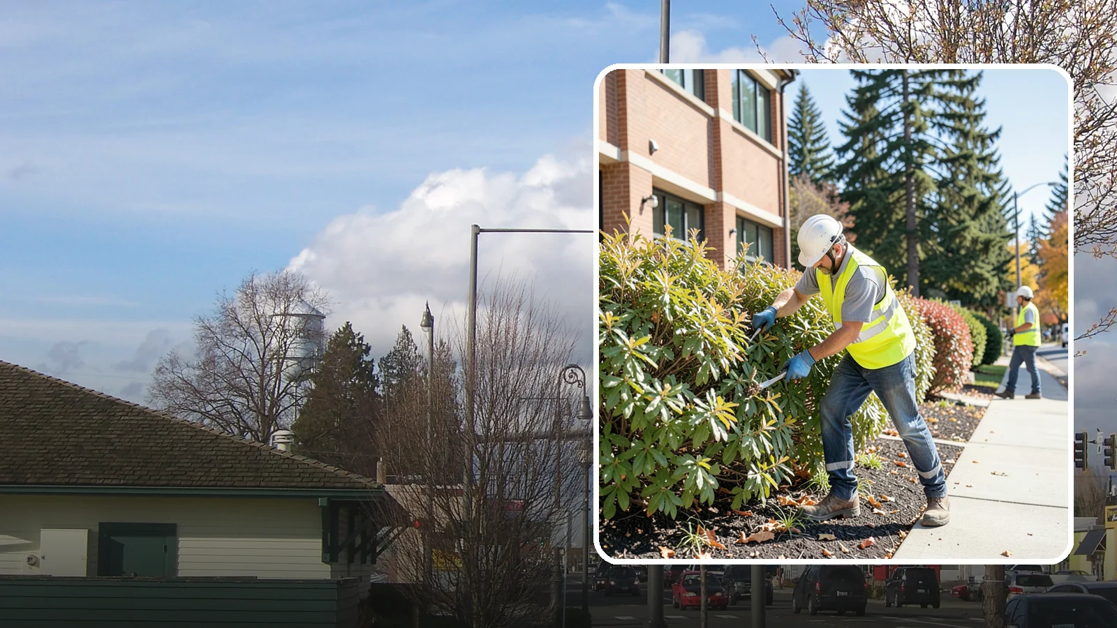 Shrub Maintenance in Marysville, Snohomish County, WA - Professional pruning and care of public shrubs to keep plantings healthy, shaped, and clear of walkways.