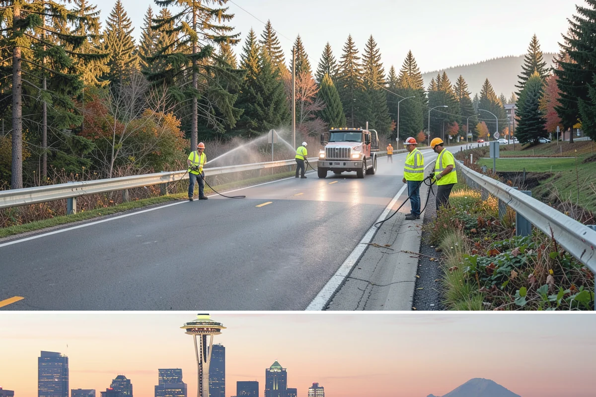 Shrub Maintenance in Seattle, King County, WA - Most structural pruning is done in late winter and early spring before growth flushes, with light shaping and clearance cuts...