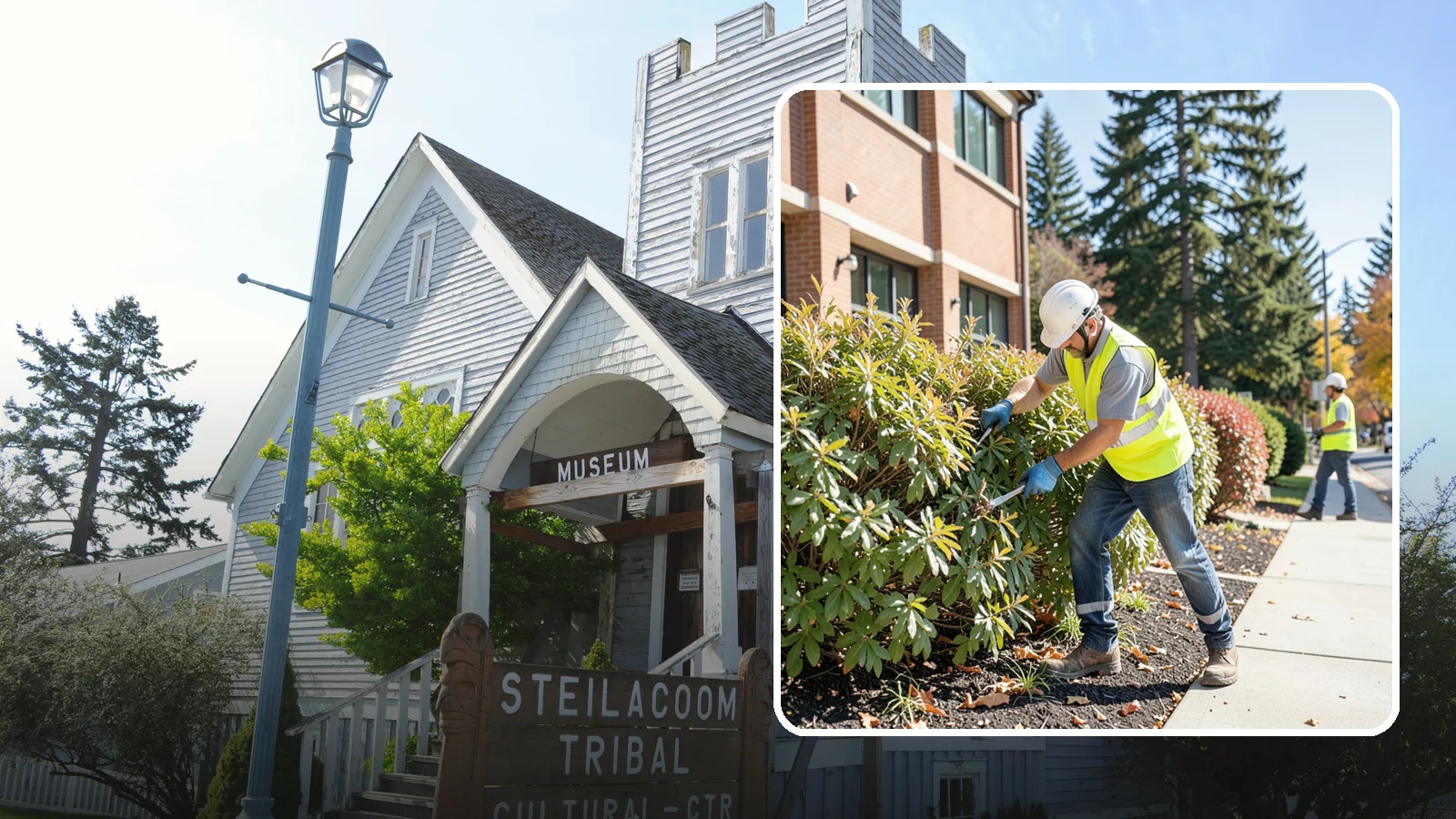 Shrub Maintenance in Steilacoom, Pierce County, WA - Professional pruning and care of public shrubs to keep plantings healthy, shaped, and clear of walkways.