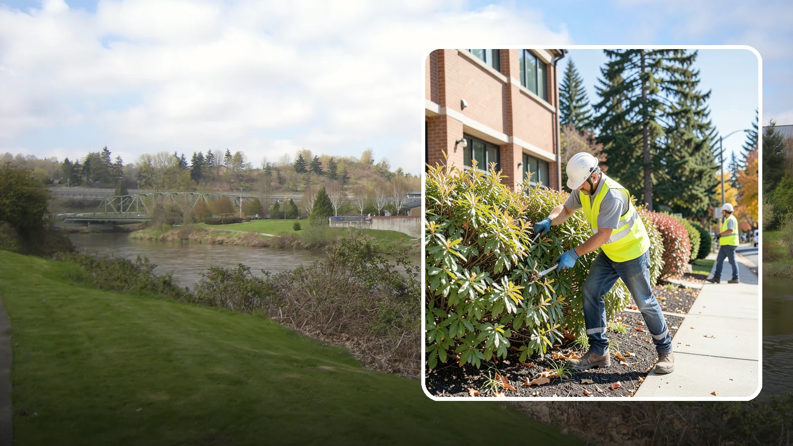 Shrub Maintenance in Tukwila, King County, WA - Professional pruning and care of public shrubs to keep plantings healthy, shaped, and clear of walkways.