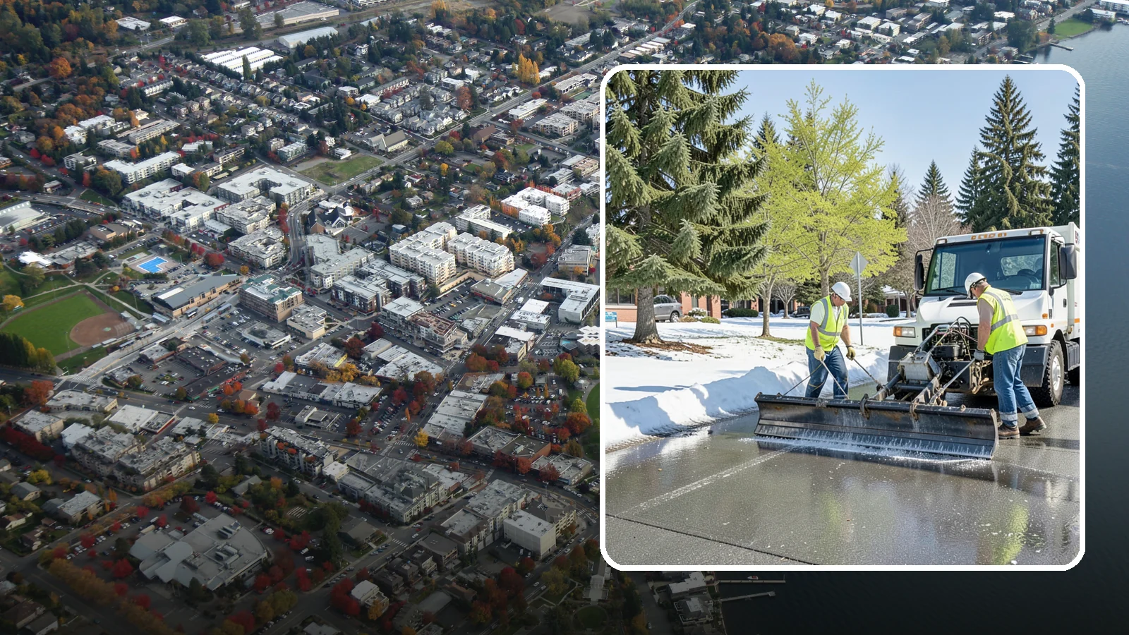 Sidewalk Deicing in Kirkland, King County, WA - Treat public walkways, ramps, and building entrances with deicer to keep pedestrian surfaces safe and accessible.