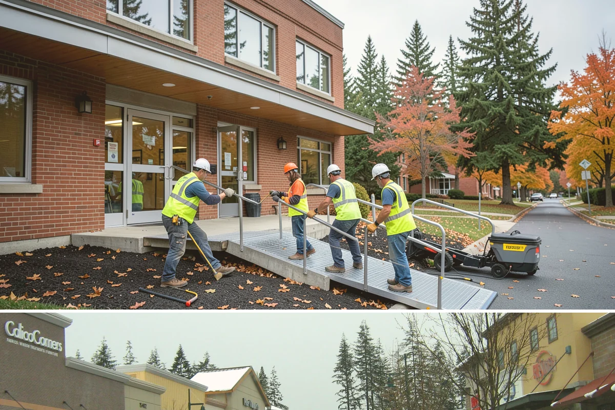 Sidewalk Deicing in Mill Creek, Snohomish County, WA - Sidewalk deicing is a cold-season service active from late fall through early spring, applied ahead of and during freezing...