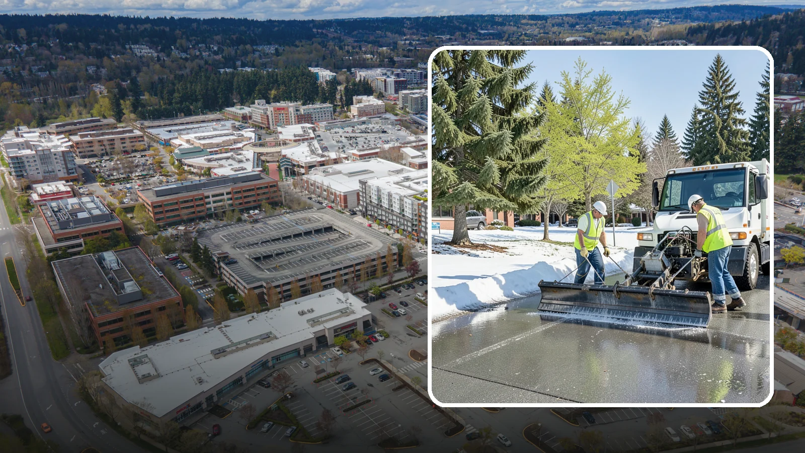Sidewalk Deicing in Redmond, King County, WA - Treat public walkways, ramps, and building entrances with deicer to keep pedestrian surfaces safe and accessible.