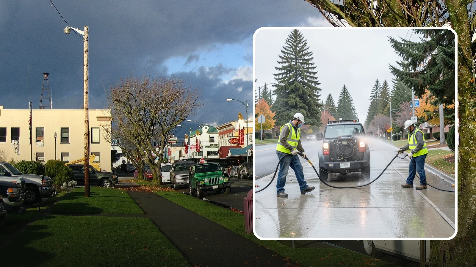 Sidewalk Pressure Washing in Arlington, Snohomish County, WA - Restore downtown walkways and public sidewalks with scheduled hot-water pressure washing that meets municipal cleanliness...