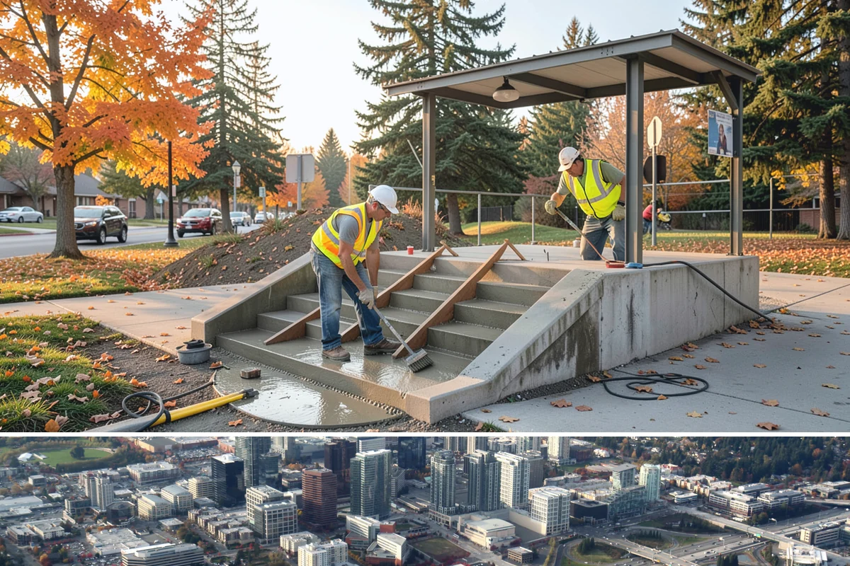 Sidewalk Pressure Washing in Bellevue, King County, WA - Cleaning is most effective in spring and early summer when milder weather speeds drying, though moss and algae control benefits...