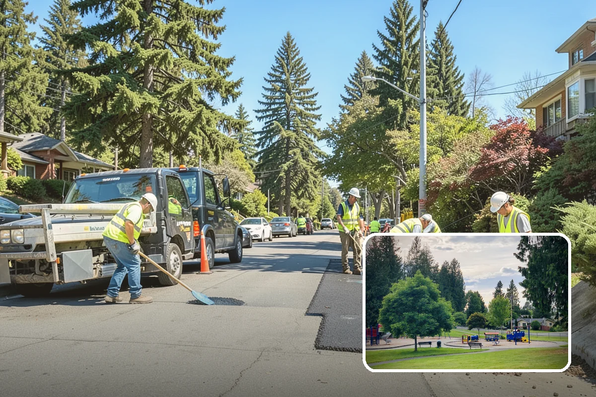Sidewalk Pressure Washing in Bonney Lake, Pierce County, WA - Removes slip-inducing algae and moss buildup from shaded PNW walkways