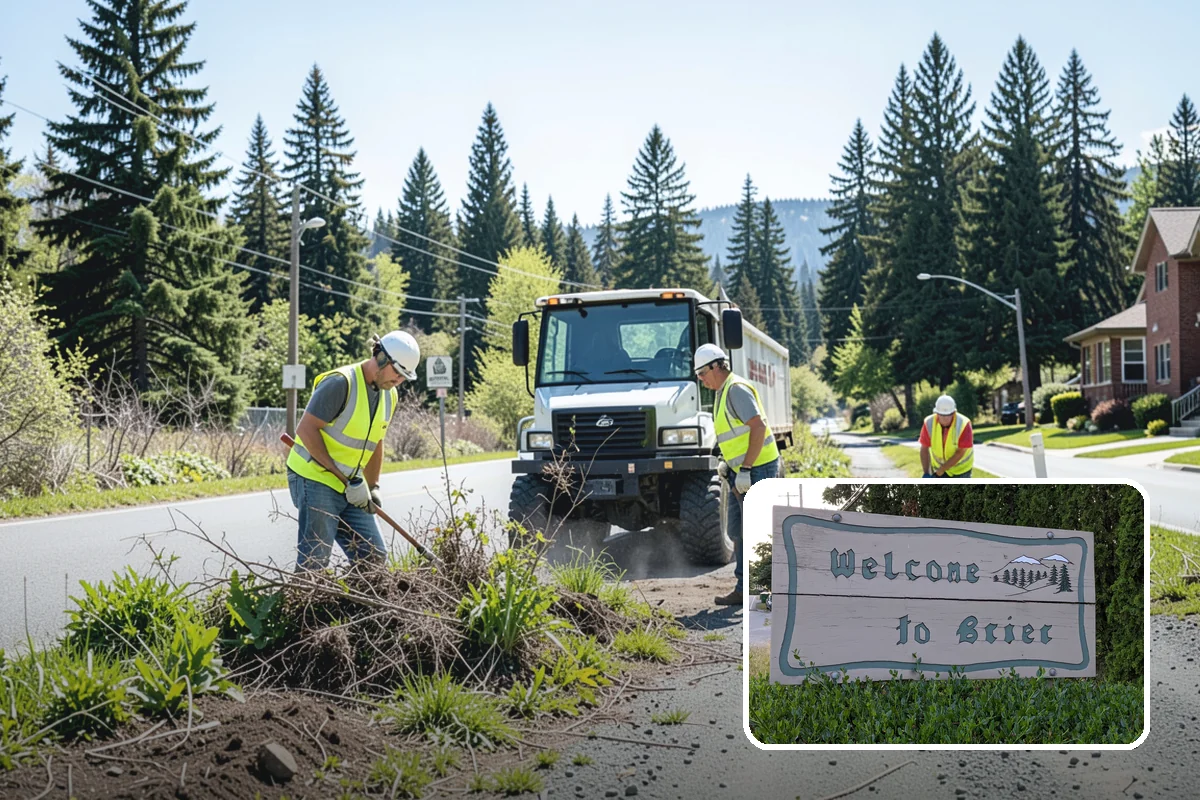 Sidewalk Pressure Washing in Brier, Snohomish County, WA - Removes slip-inducing algae and moss buildup from shaded PNW walkways