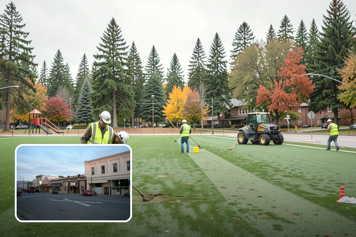 Sidewalk Pressure Washing in Burlington, Skagit County, WA - Removes slip-inducing algae and moss buildup from shaded PNW walkways