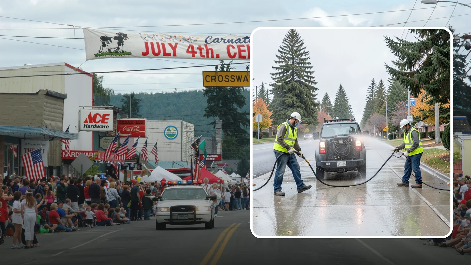 Sidewalk Pressure Washing in Carnation, King County, WA - Restore downtown walkways and public sidewalks with scheduled hot-water pressure washing that meets municipal cleanliness...