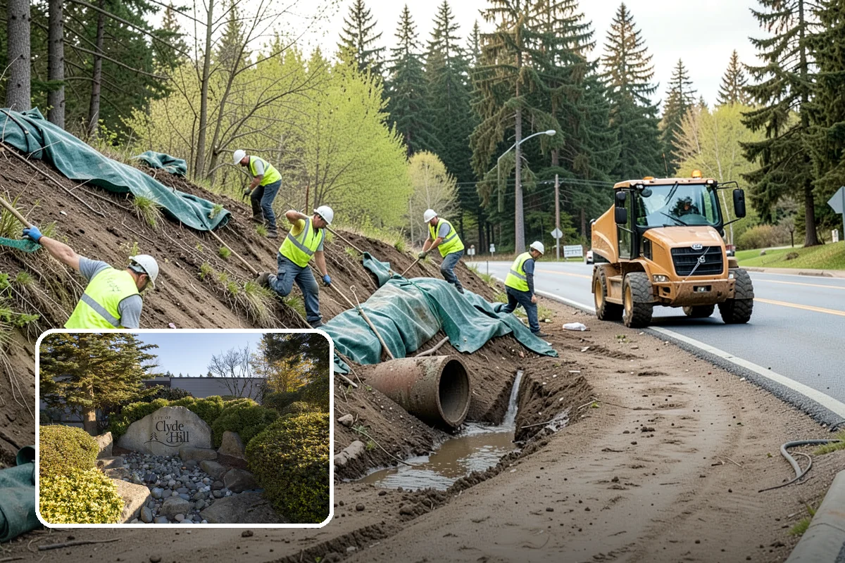 Sidewalk Pressure Washing in Clyde Hill, King County, WA - Removes slip-inducing algae and moss buildup from shaded PNW walkways