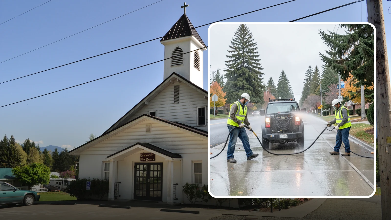 Sidewalk Pressure Washing in Concrete, Skagit County, WA - Restore downtown walkways and public sidewalks with scheduled hot-water pressure washing that meets municipal cleanliness...