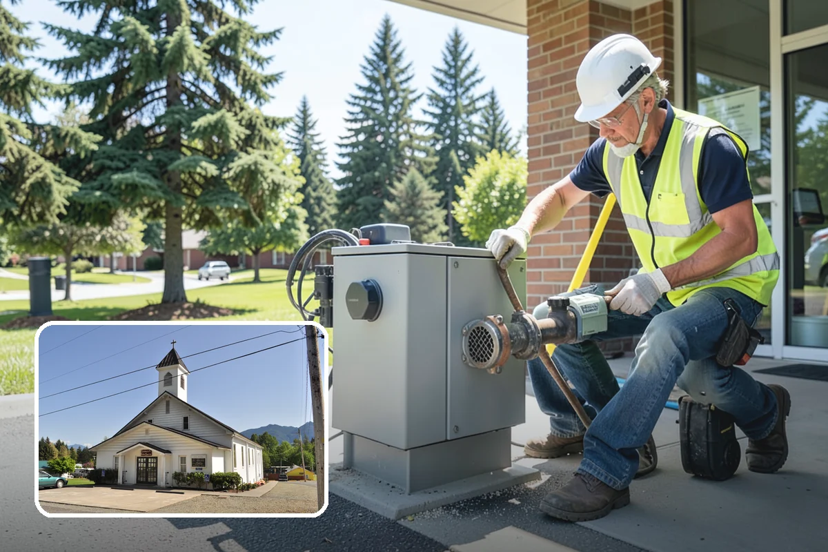 Sidewalk Pressure Washing in Concrete, Skagit County, WA - Removes slip-inducing algae and moss buildup from shaded PNW walkways
