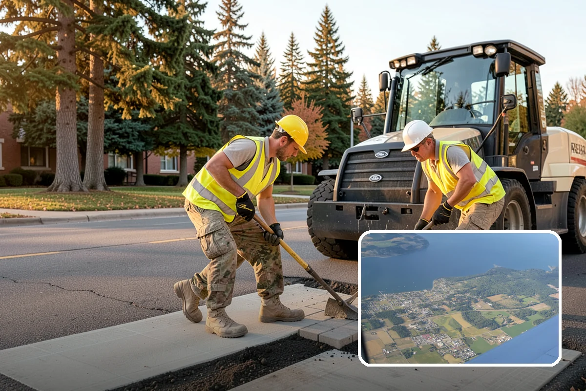 Sidewalk Pressure Washing in Coupeville, Island County, WA - Removes slip-inducing algae and moss buildup from shaded PNW walkways