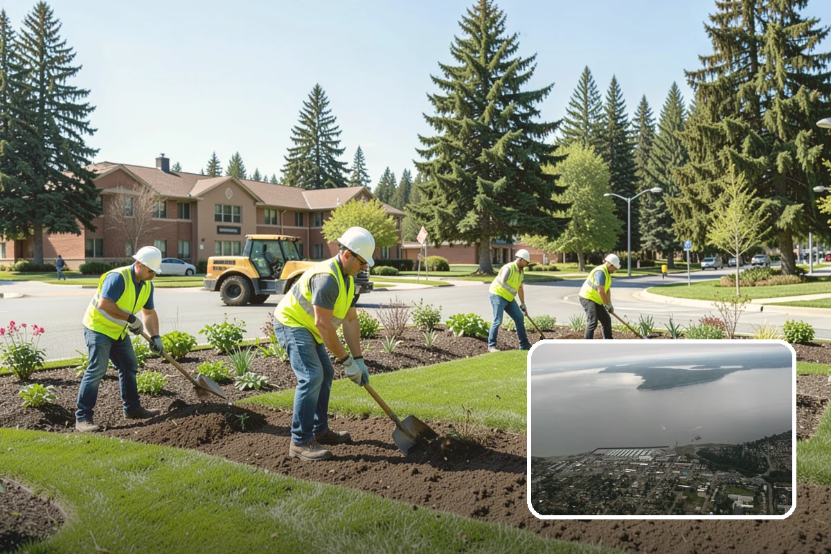 Sidewalk Pressure Washing in Des Moines, King County, WA - Removes slip-inducing algae and moss buildup from shaded PNW walkways