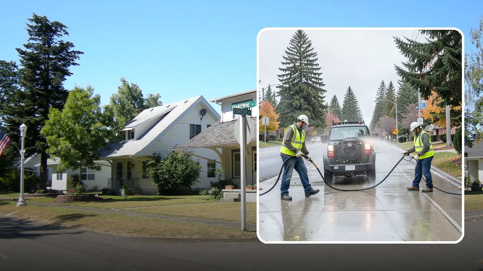 Sidewalk Pressure Washing in DuPont, Pierce County, WA - Restore downtown walkways and public sidewalks with scheduled hot-water pressure washing that meets municipal cleanliness...