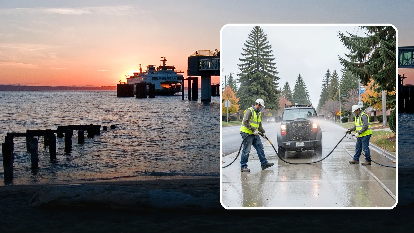 Sidewalk Pressure Washing in Edmonds, Snohomish County, WA - Restore downtown walkways and public sidewalks with scheduled hot-water pressure washing that meets municipal cleanliness...