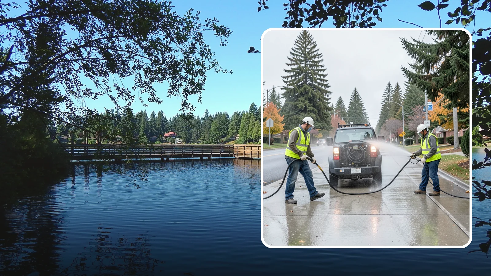 Sidewalk Pressure Washing in Federal Way, King County, WA - Restore downtown walkways and public sidewalks with scheduled hot-water pressure washing that meets municipal cleanliness...