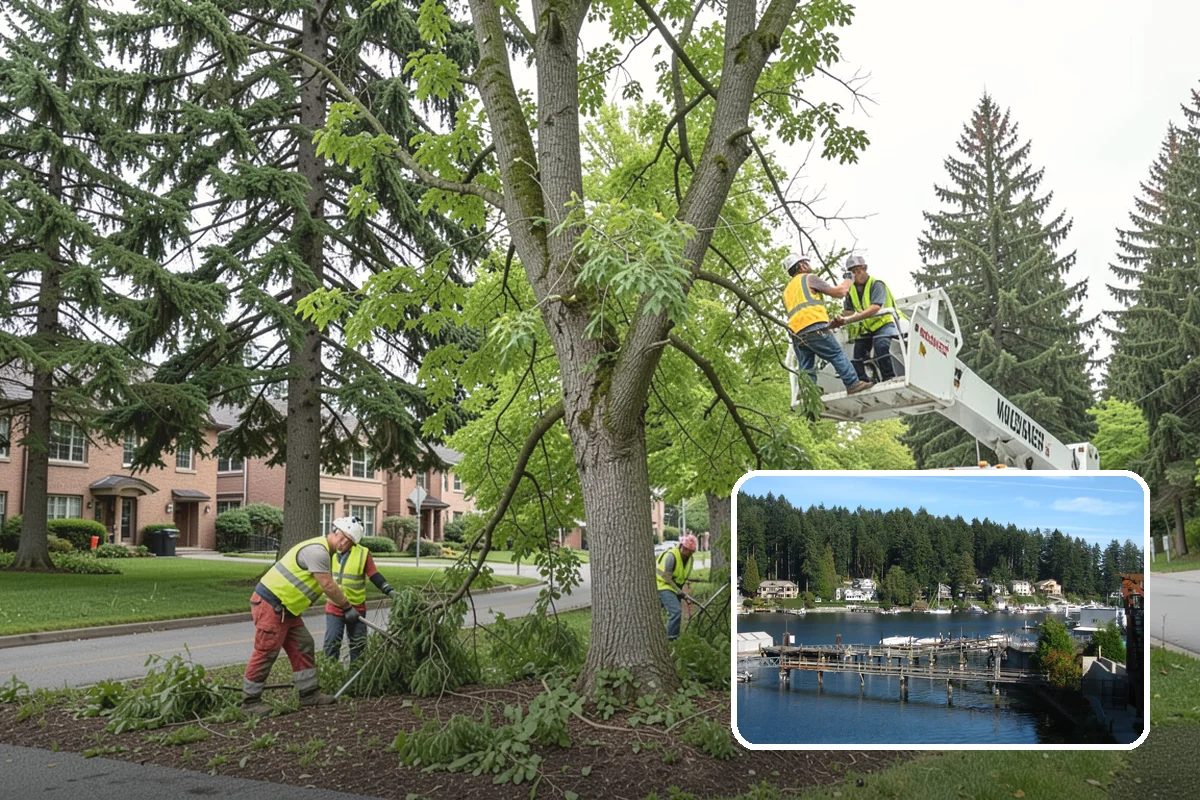 Sidewalk Pressure Washing in Gig Harbor, Pierce County, WA - Removes slip-inducing algae and moss buildup from shaded PNW walkways
