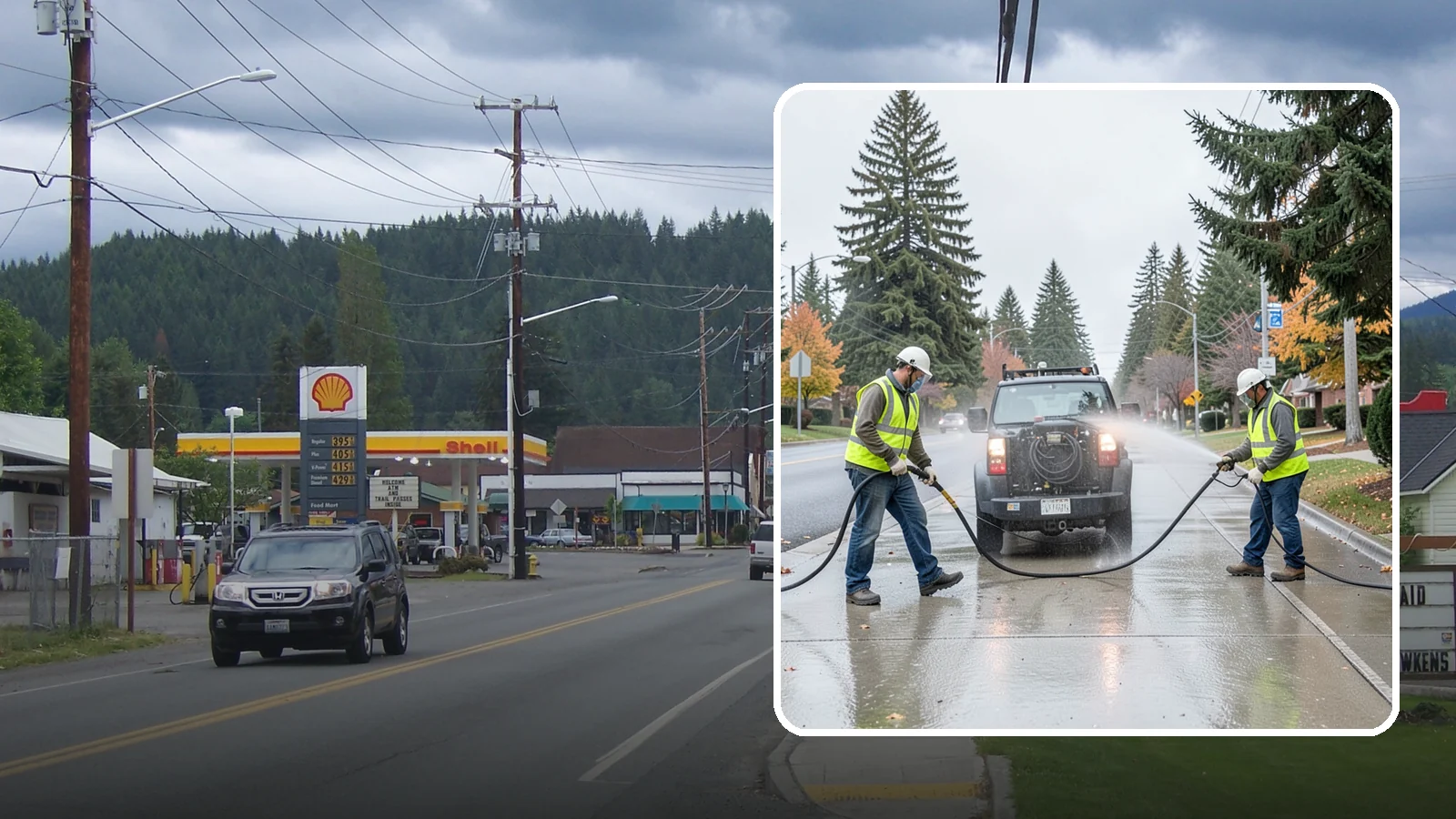 Sidewalk Pressure Washing in Granite Falls, Snohomish County, WA - Restore downtown walkways and public sidewalks with scheduled hot-water pressure washing that meets municipal cleanliness...