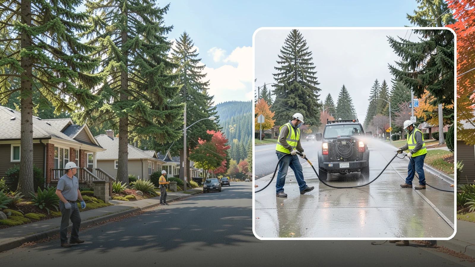 Sidewalk Pressure Washing in Hunts Point, King County, WA - Restore downtown walkways and public sidewalks with scheduled hot-water pressure washing that meets municipal cleanliness...