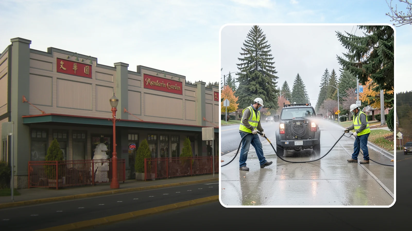 Sidewalk Pressure Washing in Issaquah, King County, WA - Restore downtown walkways and public sidewalks with scheduled hot-water pressure washing that meets municipal cleanliness...