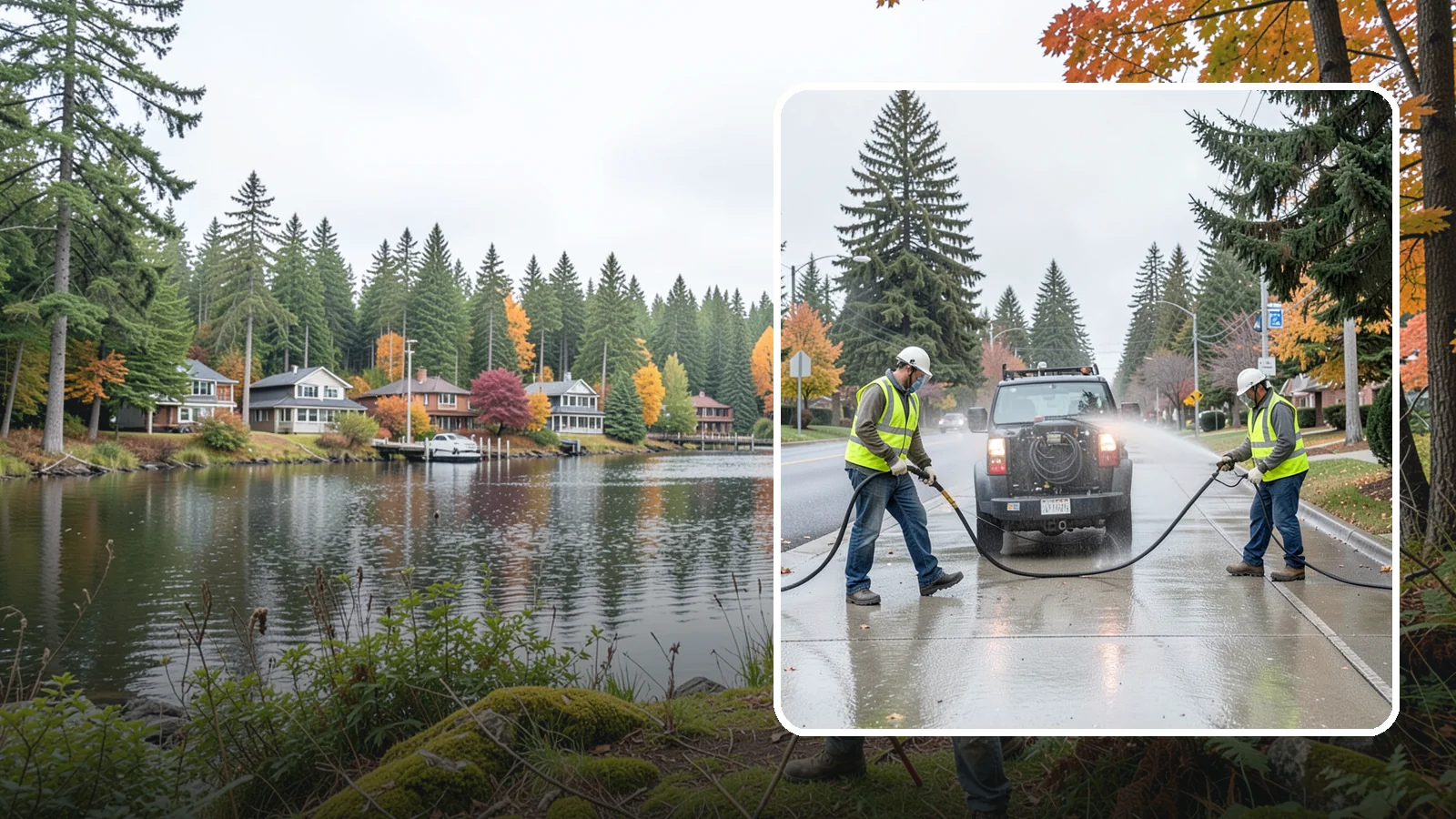 Sidewalk Pressure Washing in La Conner, Skagit County, WA - Restore downtown walkways and public sidewalks with scheduled hot-water pressure washing that meets municipal cleanliness...
