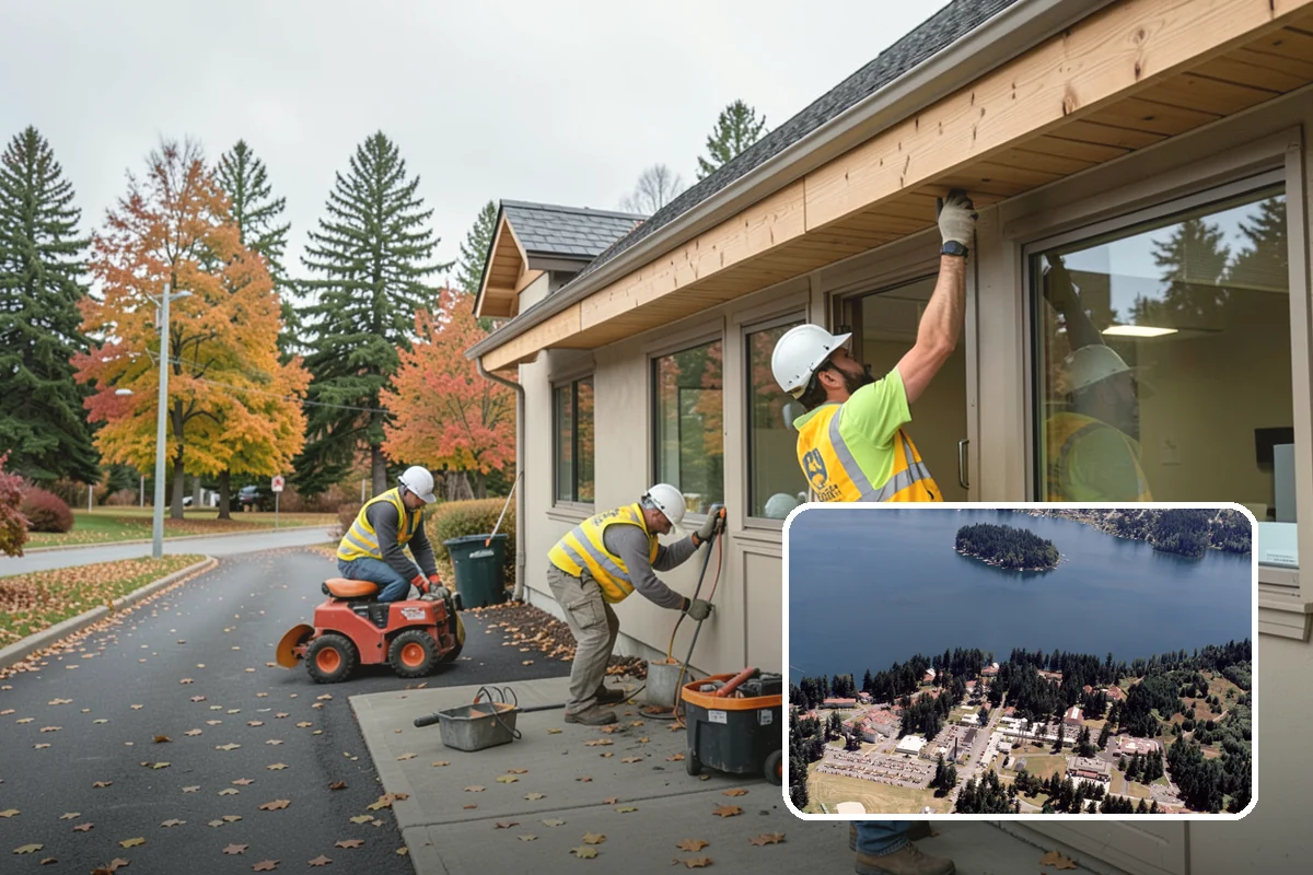Sidewalk Pressure Washing in Lakewood, Pierce County, WA - Removes slip-inducing algae and moss buildup from shaded PNW walkways