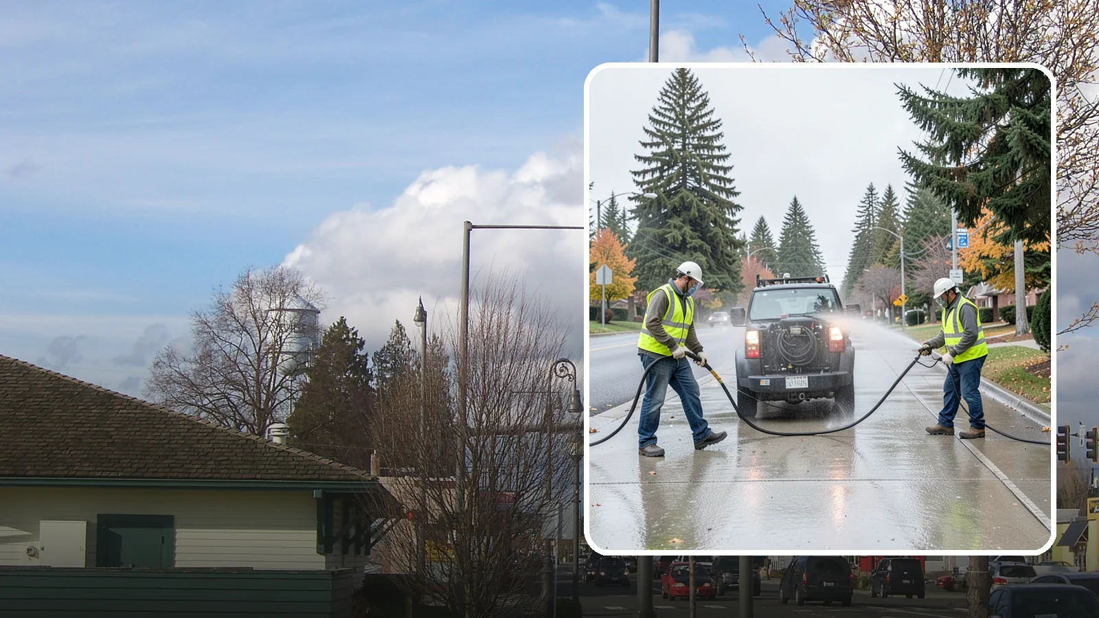Sidewalk Pressure Washing in Marysville, Snohomish County, WA - Restore downtown walkways and public sidewalks with scheduled hot-water pressure washing that meets municipal cleanliness...