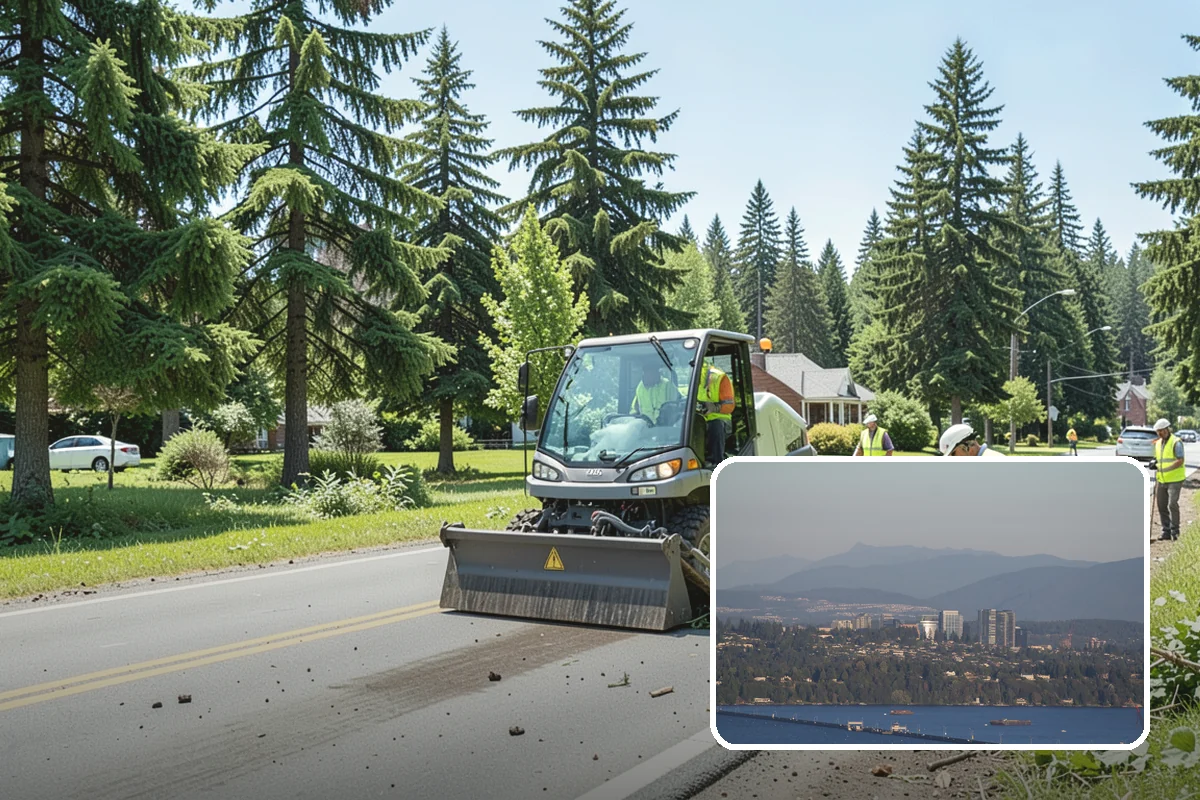 Sidewalk Pressure Washing in Medina, King County, WA - Removes slip-inducing algae and moss buildup from shaded PNW walkways