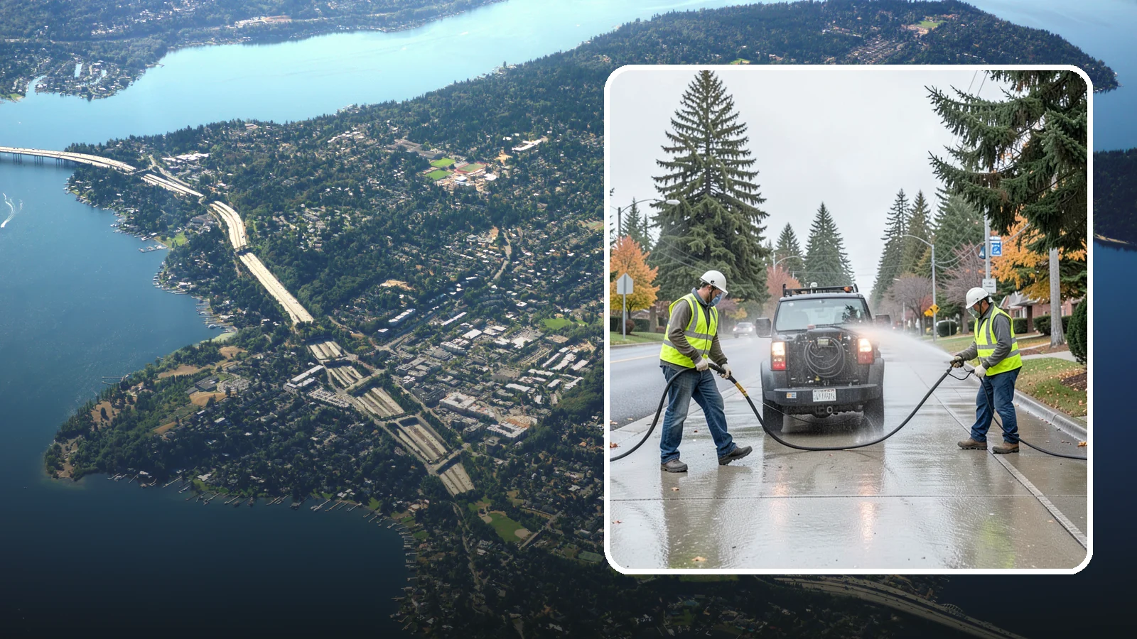 Sidewalk Pressure Washing in Mercer Island, King County, WA - Restore downtown walkways and public sidewalks with scheduled hot-water pressure washing that meets municipal cleanliness...