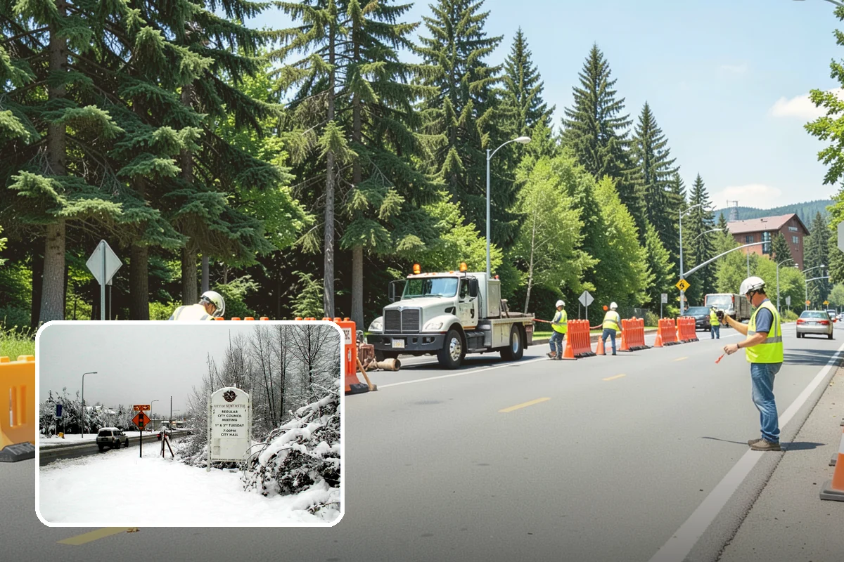 Sidewalk Pressure Washing in Newcastle, King County, WA - Removes slip-inducing algae and moss buildup from shaded PNW walkways