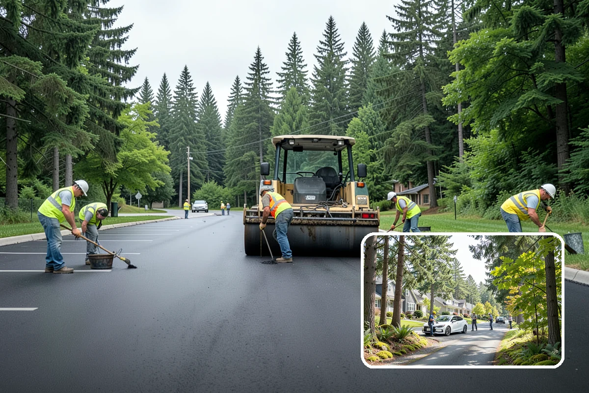 Sidewalk Pressure Washing in Normandy Park, King County, WA - Removes slip-inducing algae and moss buildup from shaded PNW walkways