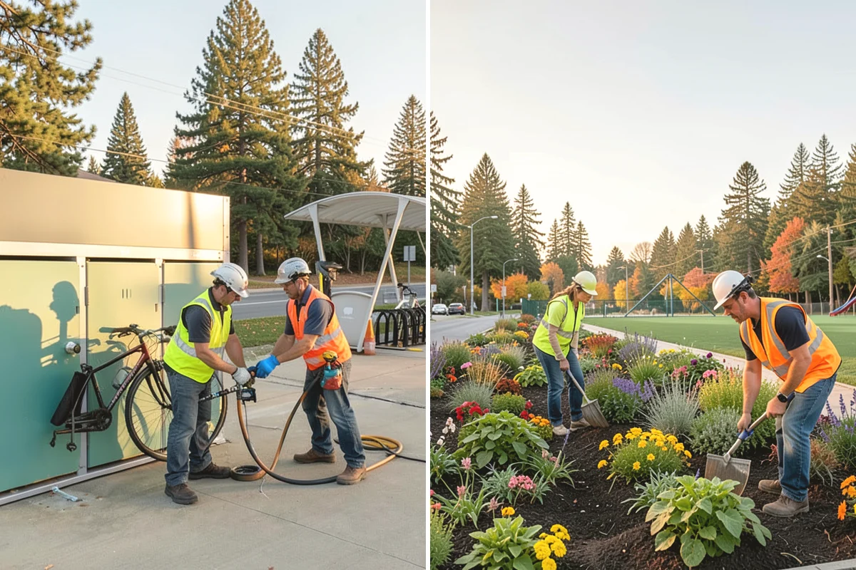 Sidewalk Pressure Washing in North Bend, King County, WA - Walk the route with staff to map linear footage, staining, and drain locations