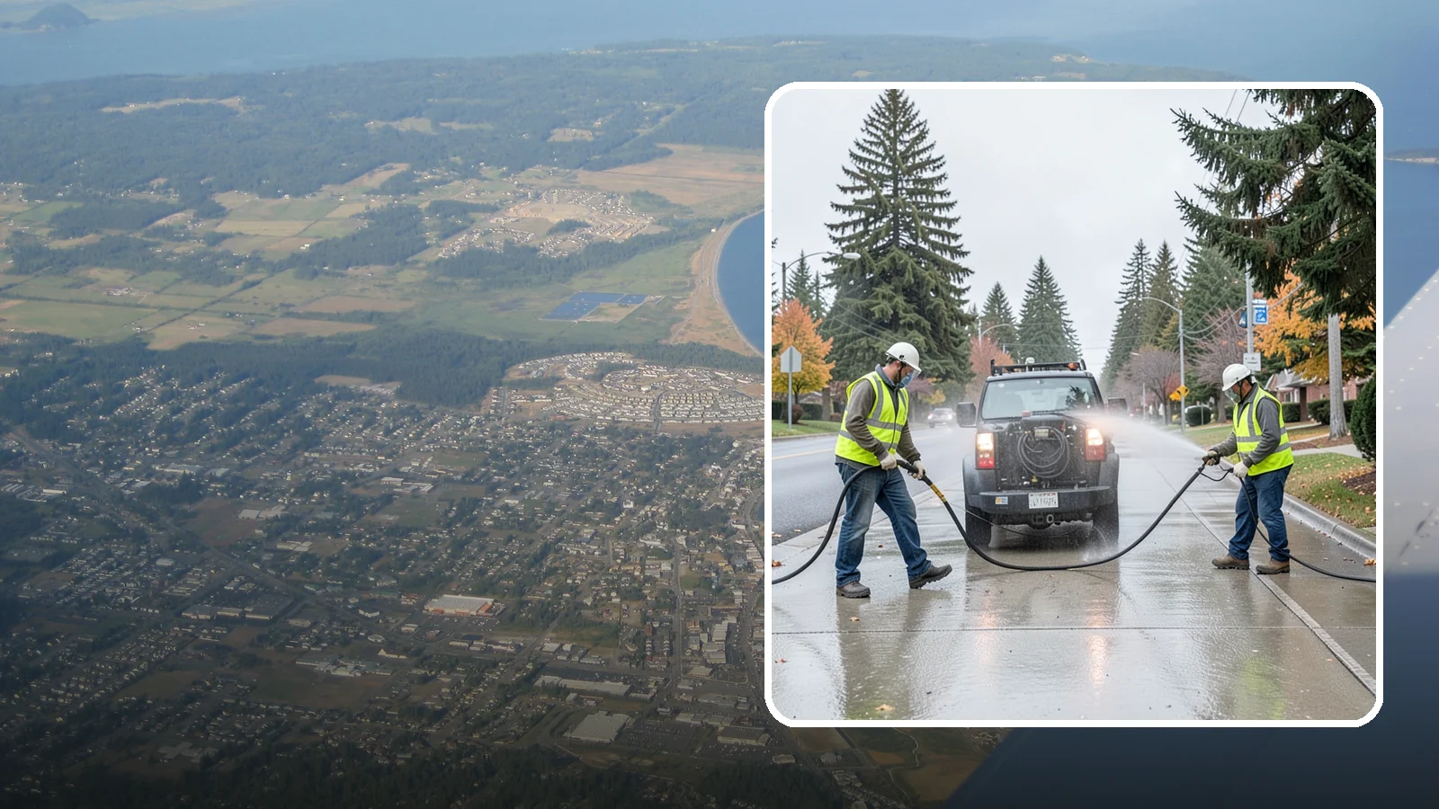 Sidewalk Pressure Washing in Oak Harbor, Island County, WA - Restore downtown walkways and public sidewalks with scheduled hot-water pressure washing that meets municipal cleanliness...