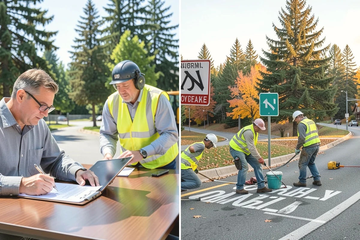 Sidewalk Pressure Washing in Oak Harbor, Island County, WA - Walk the route with staff to map linear footage, staining, and drain locations