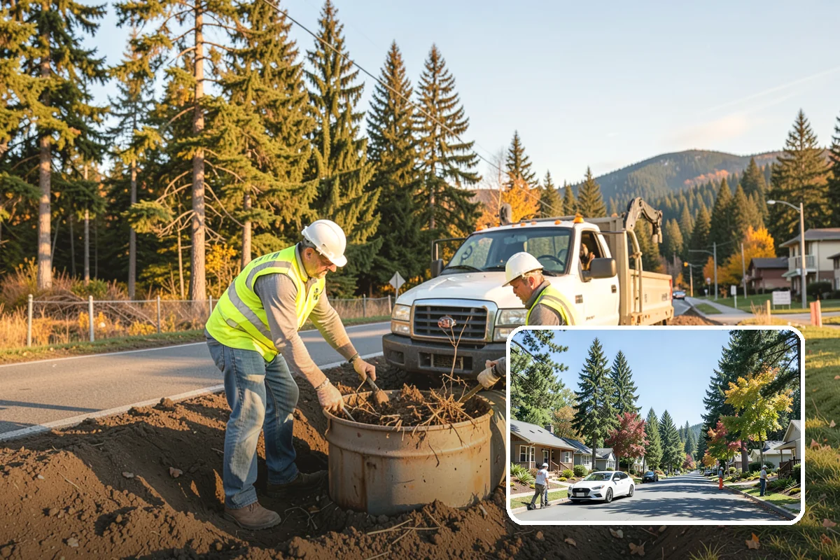 Sidewalk Pressure Washing in Orting, Pierce County, WA - Removes slip-inducing algae and moss buildup from shaded PNW walkways